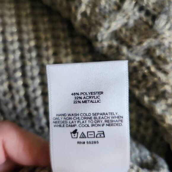 Express Ladies Size Large Gold Metallic Chunky Knit Sweater - Picture 6 of 6